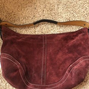 Coach burgundy suede hobo